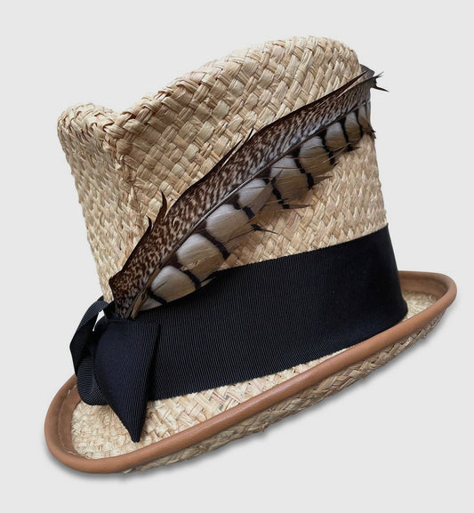 Fay Twisted Straw Top Hat