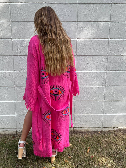 Pink Multi-Eye Kimono