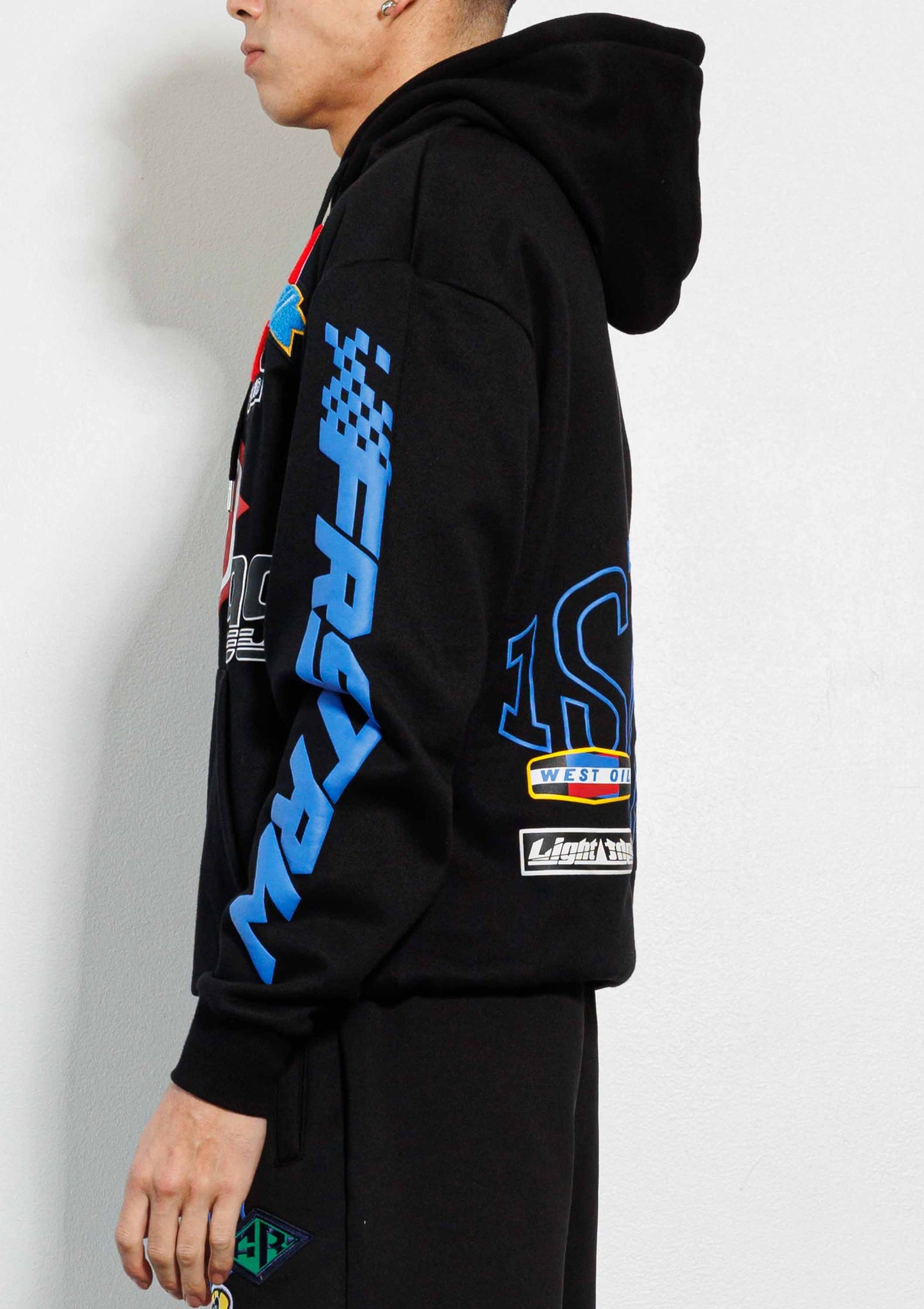 Racing Multi Patches Graphic Hoodie