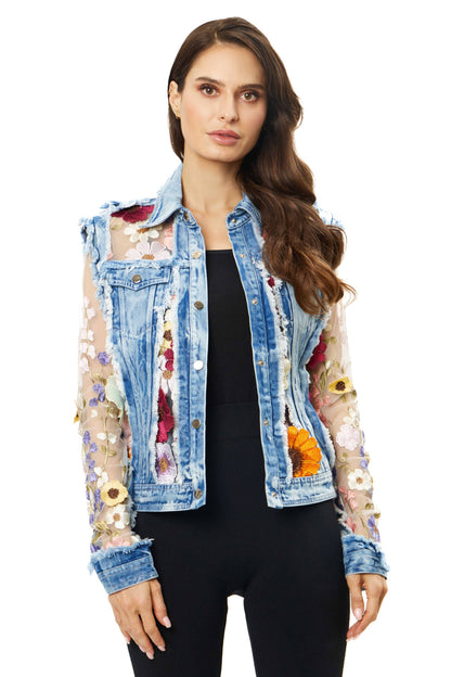 J’Adore Lace Jacket with Floral Embroidery