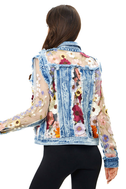 J’Adore Lace Jacket with Floral Embroidery