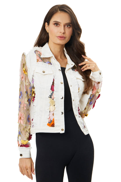 J’Adore Lace Jacket with Floral Embroidery