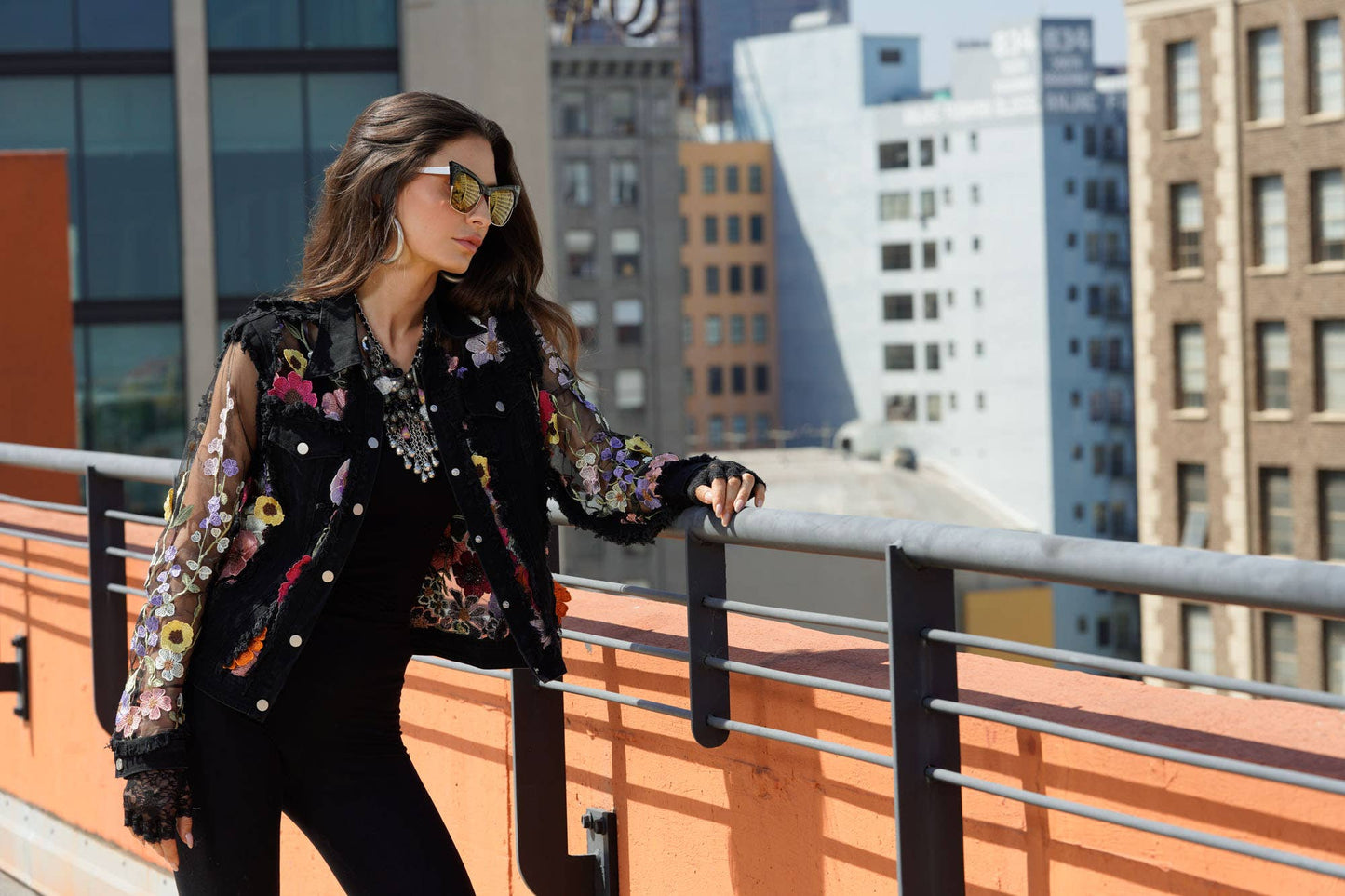 J’Adore Lace Jacket with Floral Embroidery