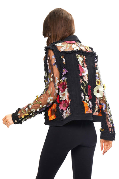 J’Adore Lace Jacket with Floral Embroidery