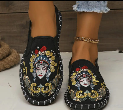 Moshe Regal Stride Embroidered Loafers