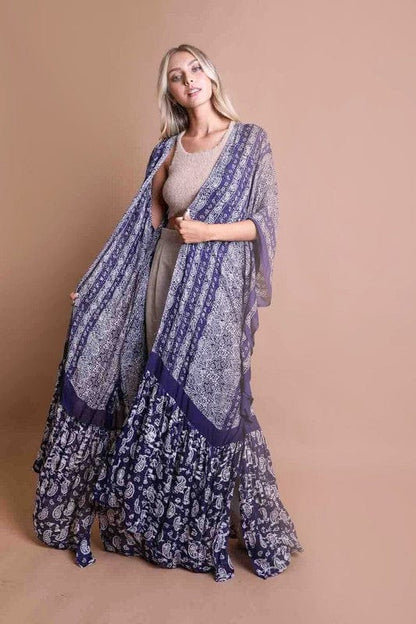 Ms. Jackie Paisley Tapestry Free Flow Kimono