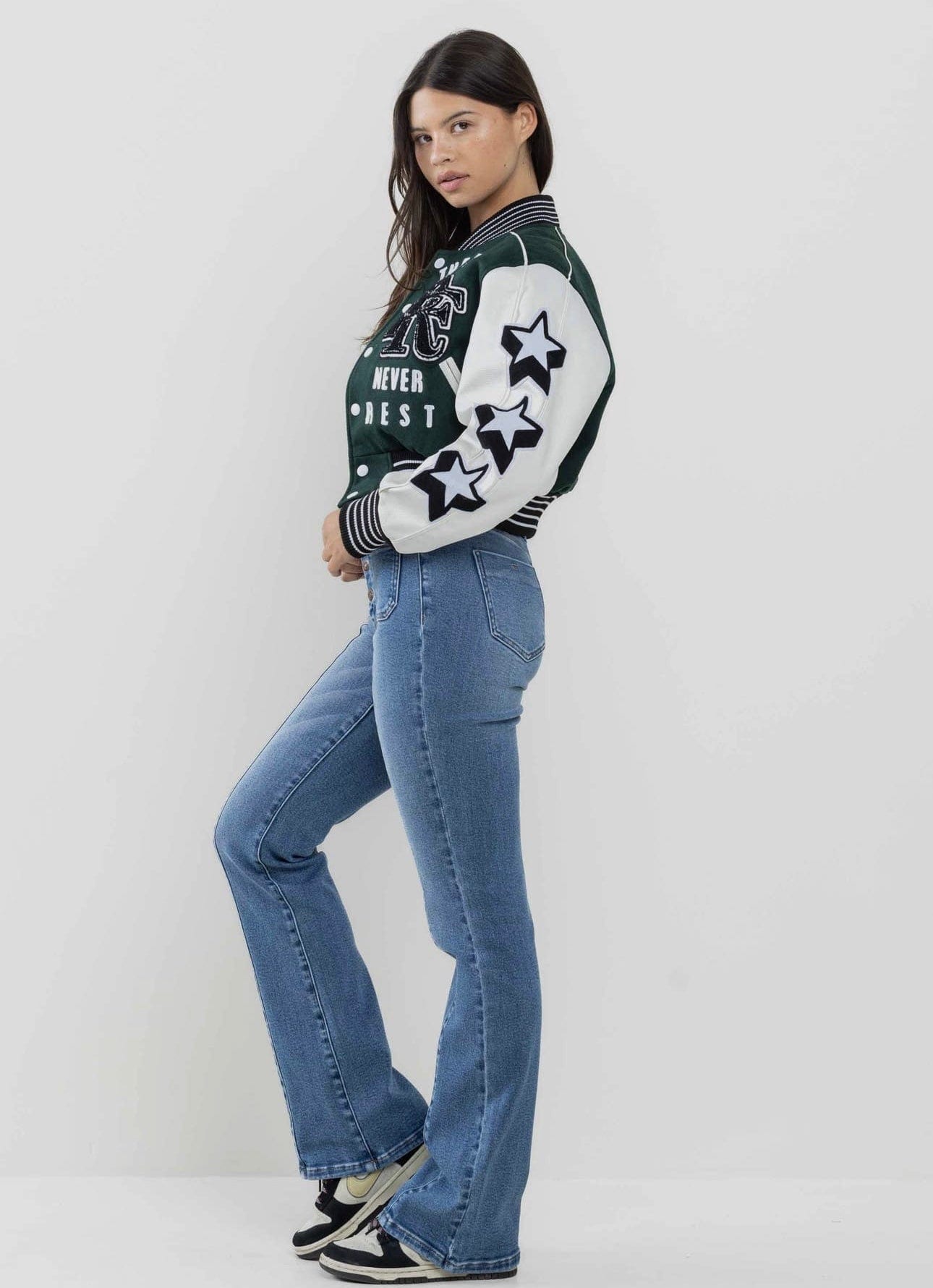 The Best Never Rest Cropped Varsity Jacket