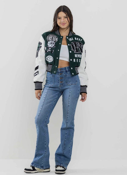 The Best Never Rest Cropped Varsity Jacket