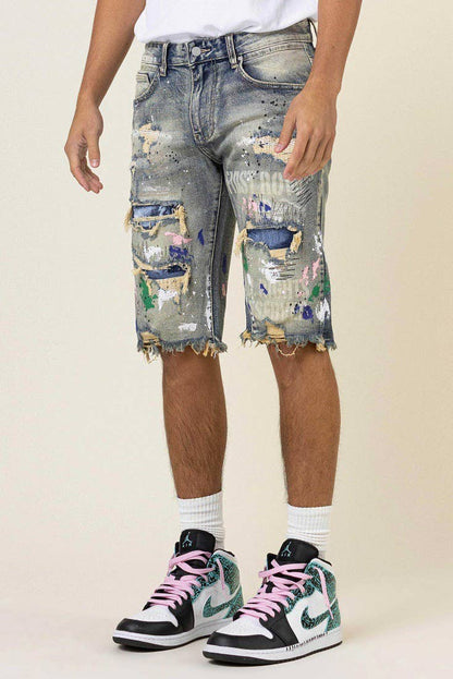 Hand Painted Denim Shorts