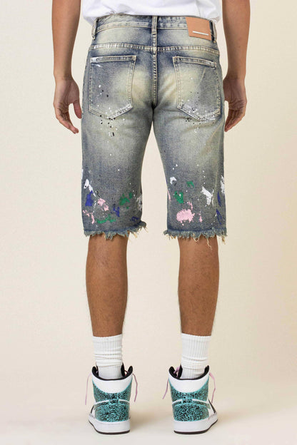 Hand Painted Denim Shorts