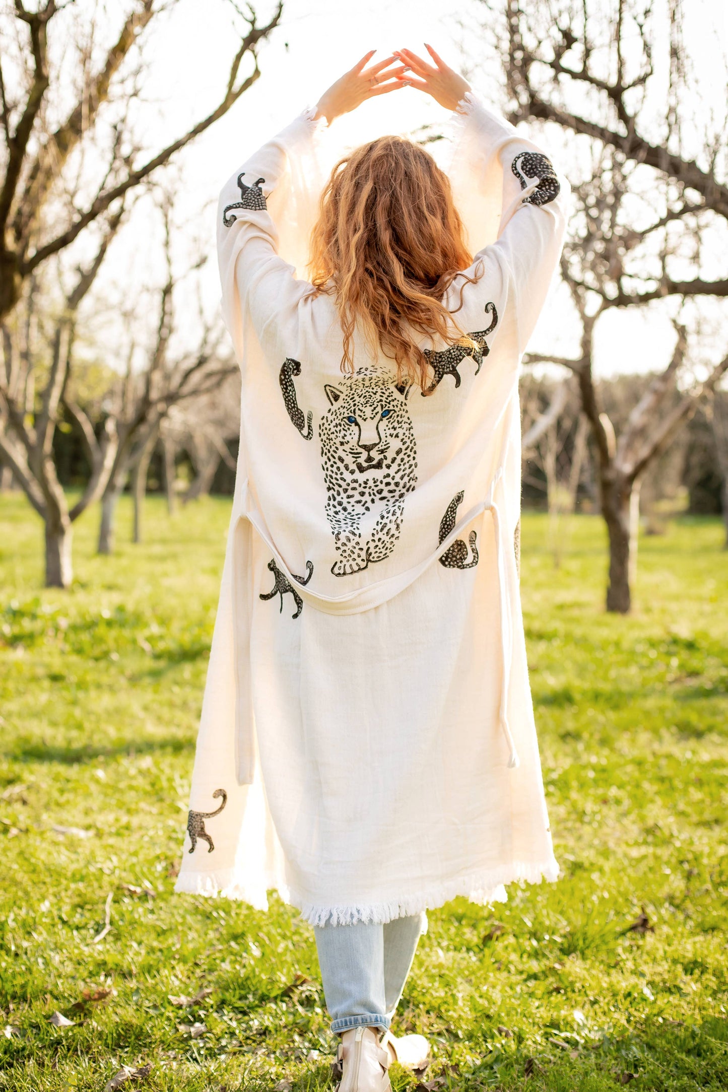 Long Tiger Kaftan Kimono Robe