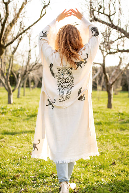 Long Tiger Kaftan Kimono Robe