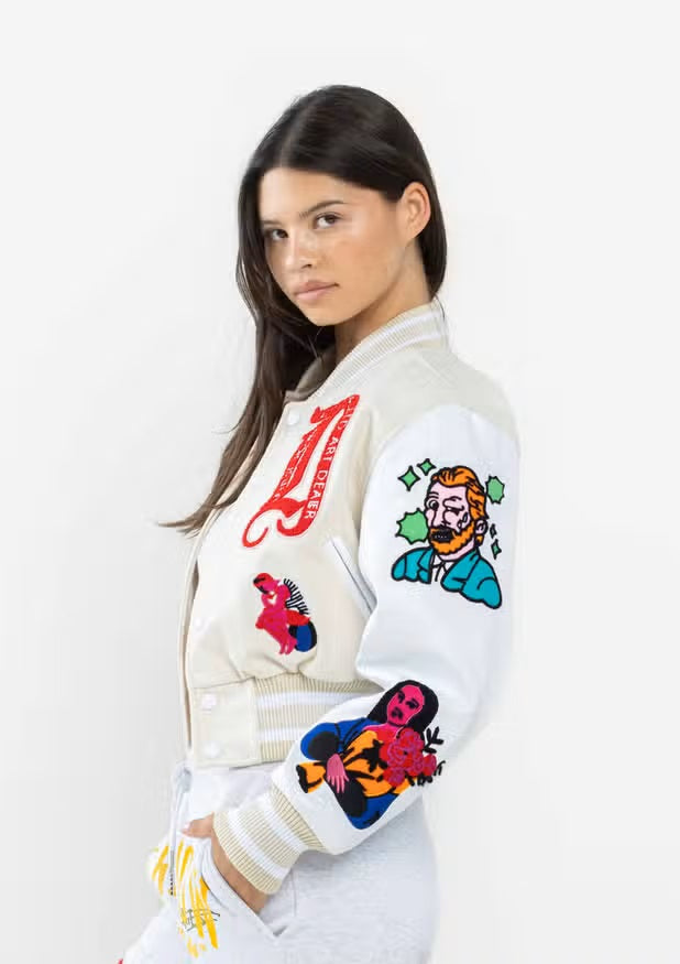 Art Dealer Cropped Varsity Jacket
